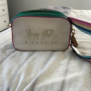 Coach multi color crossbody with multi color strap